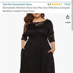 Black lace dress, plus size, never worn